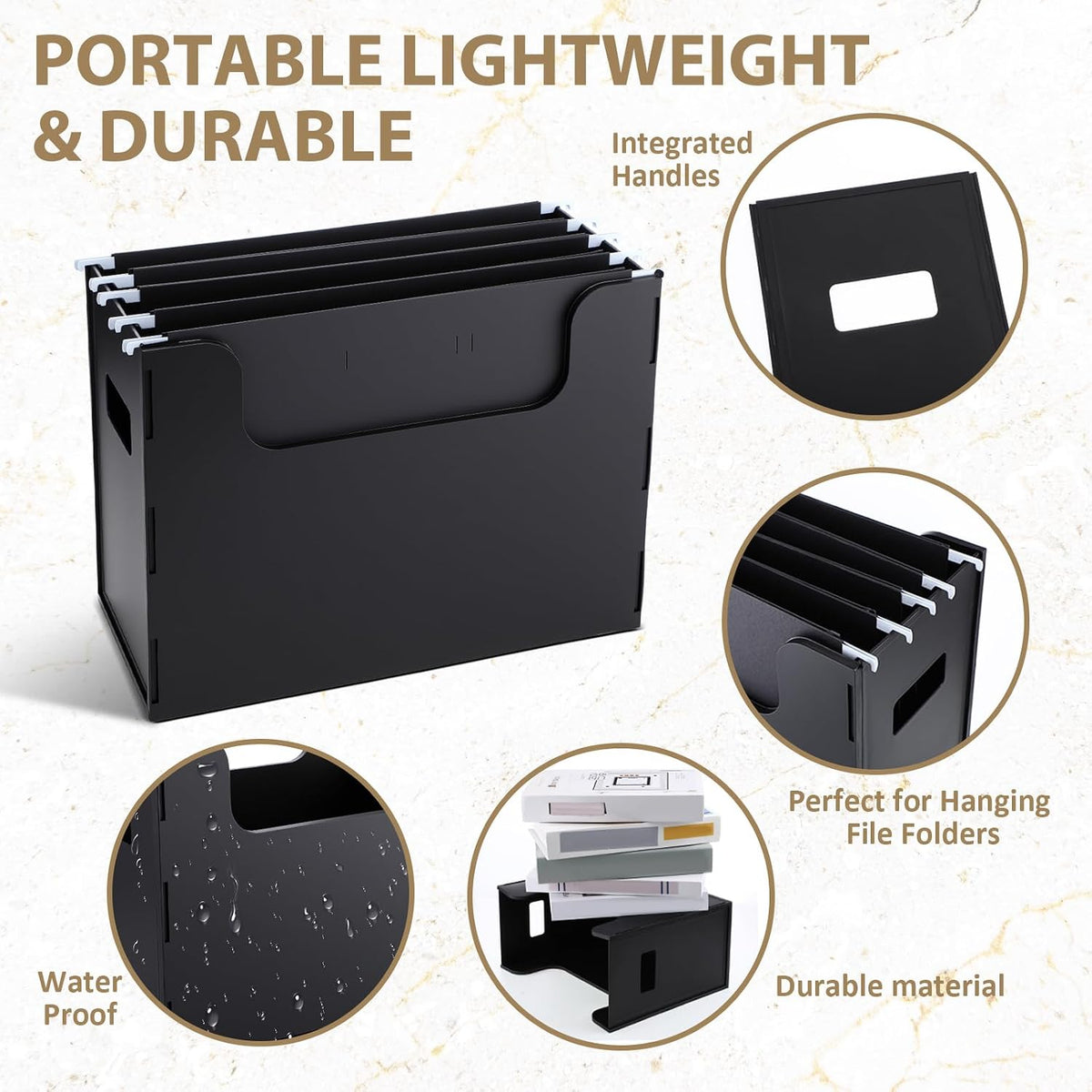 2 Pcs Portable Desktop File, Filing Organizer, Black