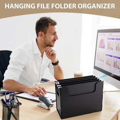 2 Pcs Portable Desktop File, Filing Organizer, Black