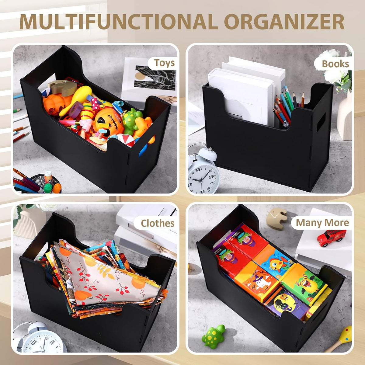 2 Pcs Portable Desktop File, Filing Organizer, Black