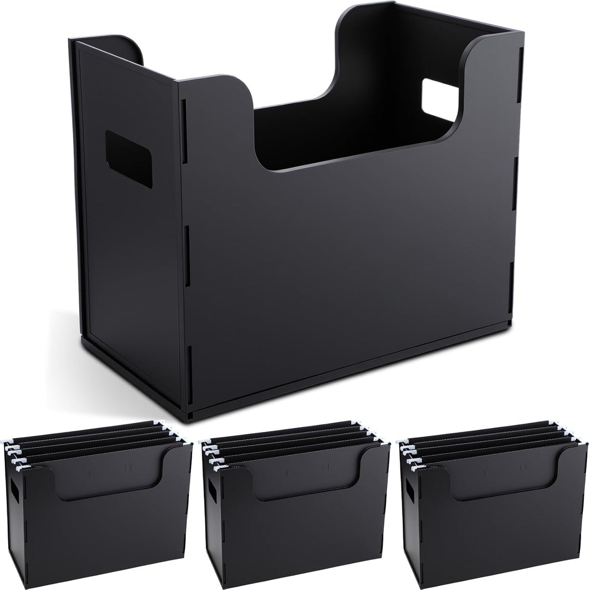 2 Pcs Portable Desktop File, Filing Organizer, Black