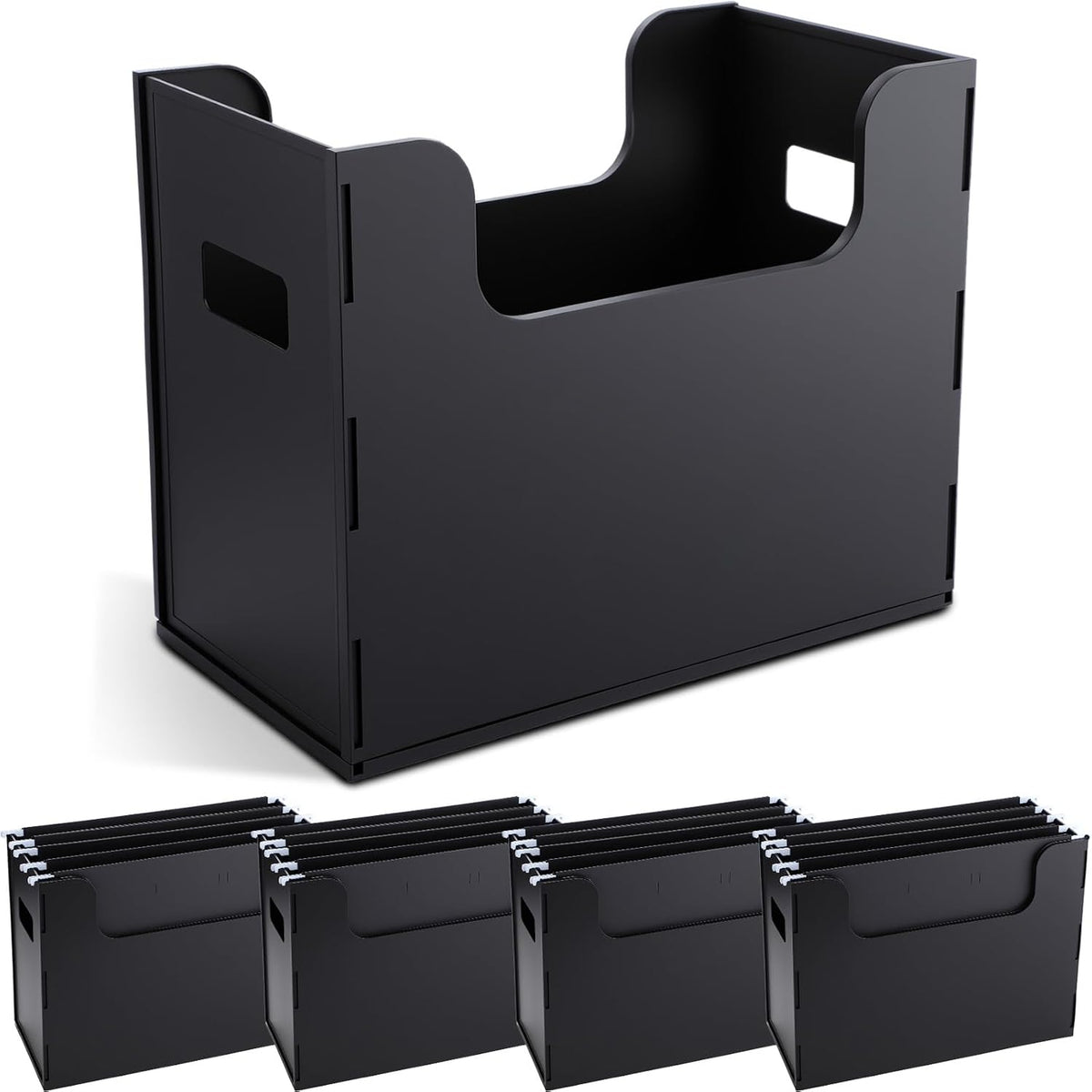 2 Pcs Portable Desktop File, Filing Organizer, Black