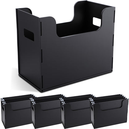 2 Pcs Portable Desktop File, Filing Organizer, Black