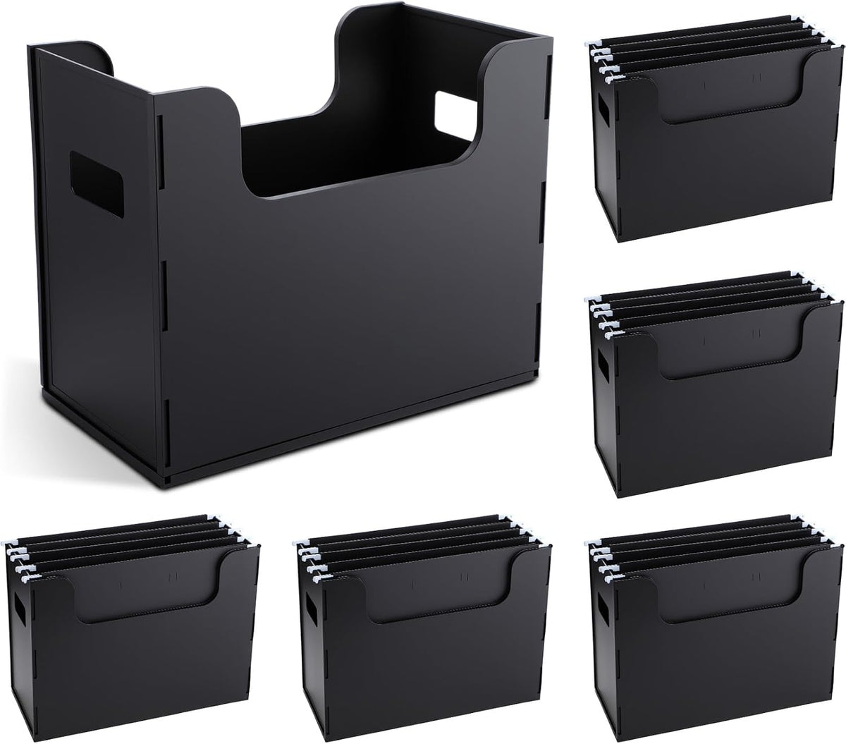 2 Pcs Portable Desktop File, Filing Organizer, Black