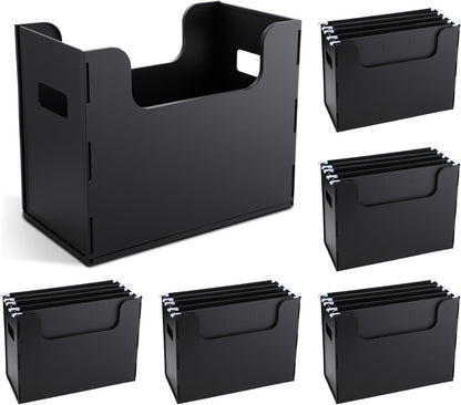 2 Pcs Portable Desktop File, Filing Organizer, Black