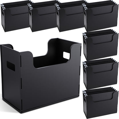 2 Pcs Portable Desktop File, Filing Organizer, Black