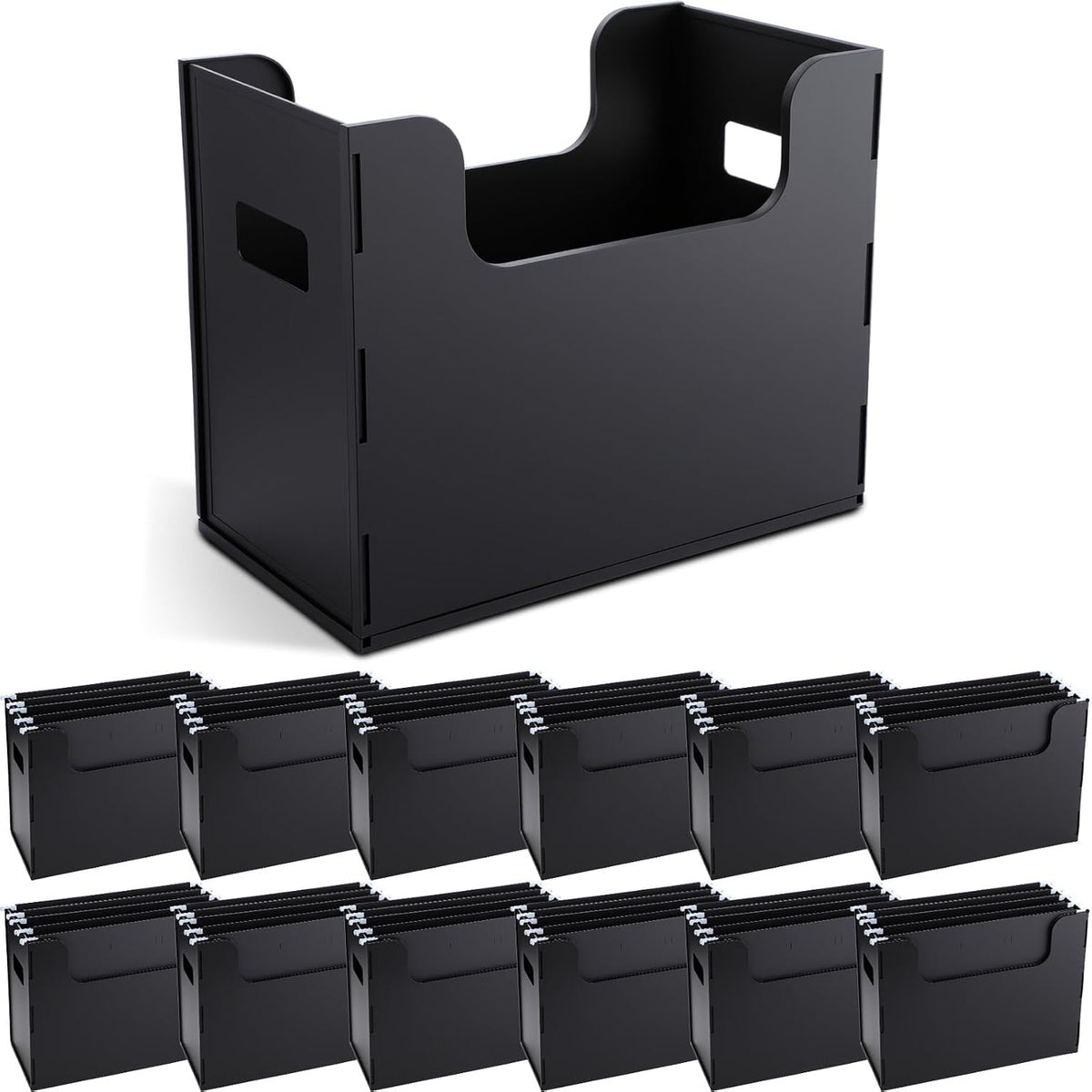 2 Pcs Portable Desktop File, Filing Organizer, Black