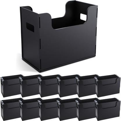 2 Pcs Portable Desktop File, Filing Organizer, Black