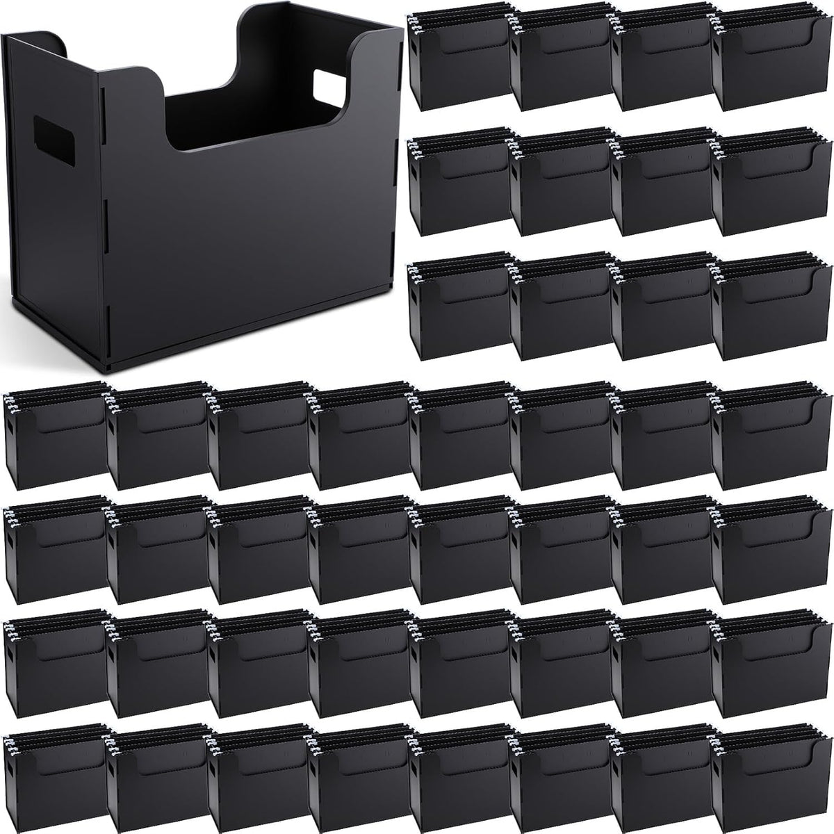 2 Pcs Portable Desktop File, Filing Organizer, Black