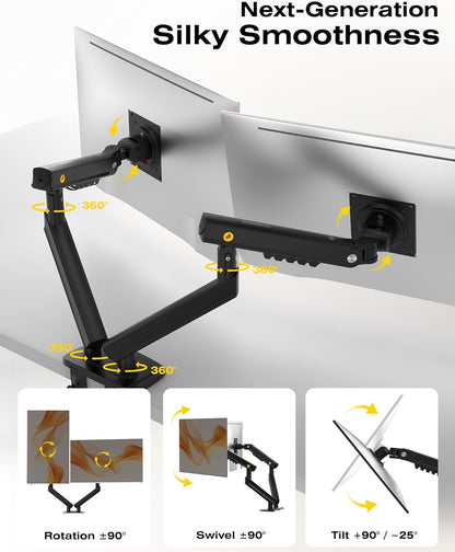 NB SmooVex™ Monitor Mount, Monitor Stand fits up to 32 Inch, Mechanical Spring Mount, VESA 75/100 mm, Model-A5(Black)