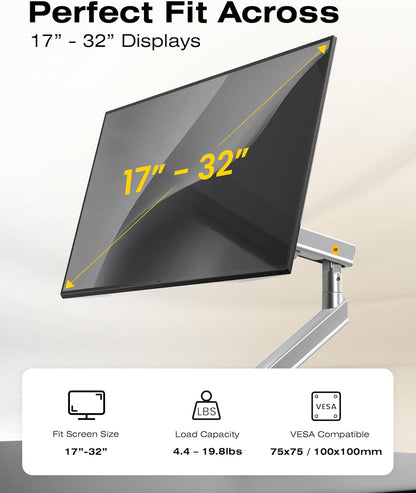NB SmooVex™ Monitor Mount, Monitor Stand fits up to 32 Inch, Mechanical Spring Mount, VESA 75/100 mm, Model-A5(Black)