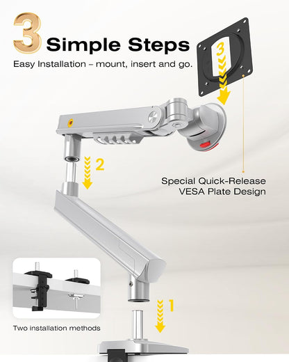 NB SmooVex™ Monitor Mount, Monitor Stand fits up to 32 Inch, Mechanical Spring Mount, VESA 75/100 mm, Model-A5(Black)