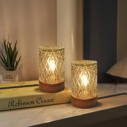 Mini Soft Warm LED Night Light,Dimmable Bedside Lamp Small Nightstand Glass Lamps Desk Reading Light for Bedroom,Living Room,Study Room,Office