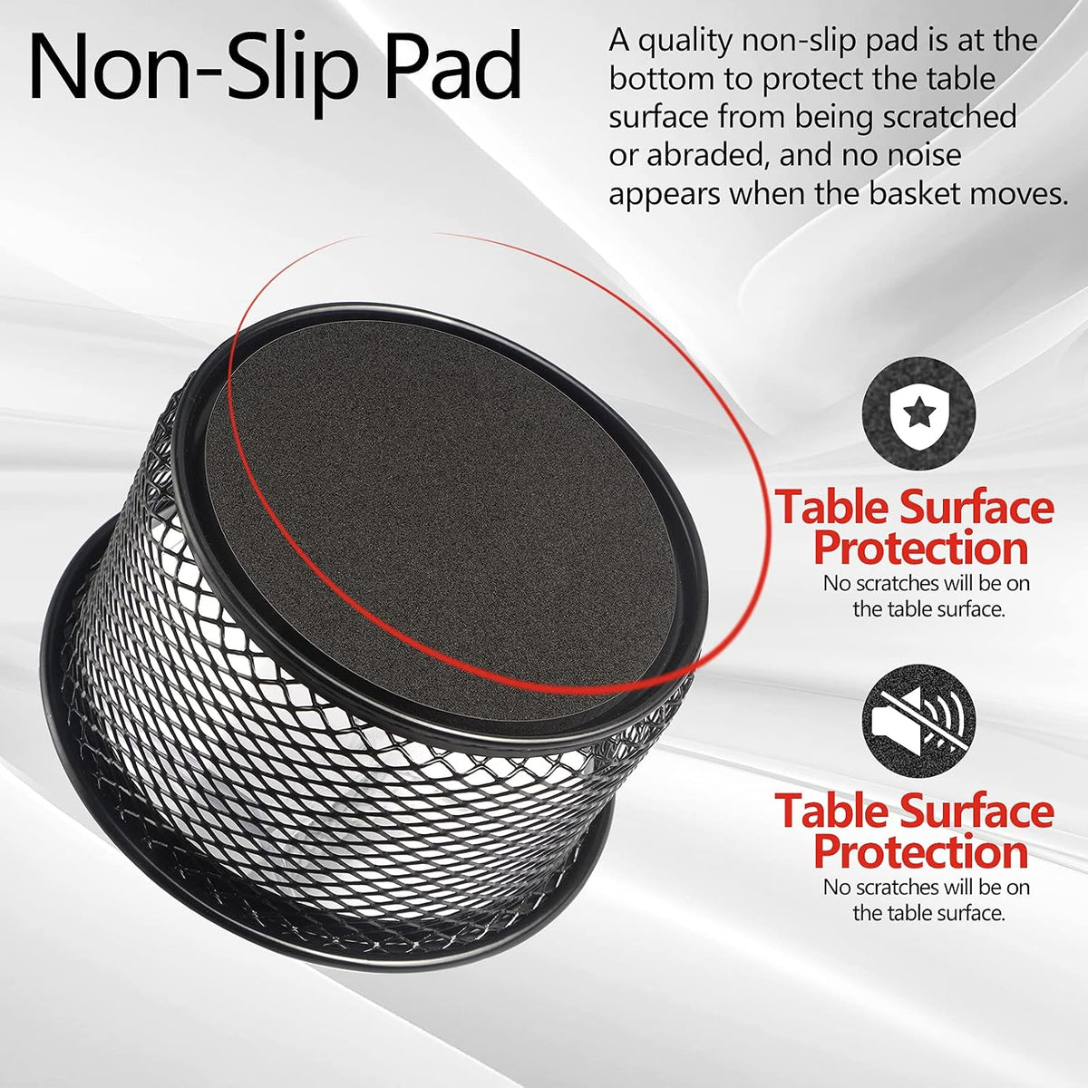 ®5-Pack Stackable Mesh Desk Organizer Bins - Durable Storage Containers for Paper Clips, Rubber Bands, and Office Supplies, Black