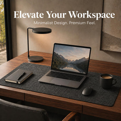 Premium Reversible Felt Desk Mat | Computer Pad for Keyboard & Mouse | Office & Home Workspace Protector (Black Gray, 36Inx12In)