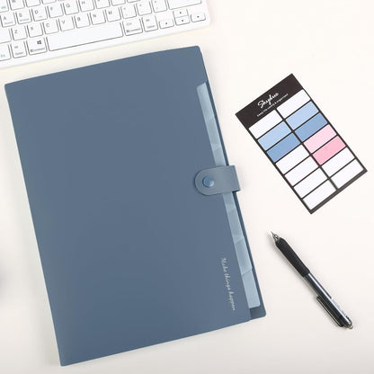 Expanding File Organizer with 8 Pockets, Accordion File Folders with Labels, Portable Document Paper Bill Receipt Organizer, Home College School Office Supplies, Letter Size, Blue