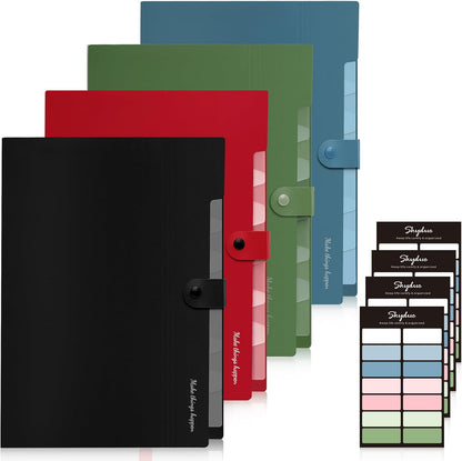 Expanding File Organizer with 8 Pockets, Accordion File Folders with Labels, Portable Document Paper Bill Receipt Organizer, Home College School Office Supplies, Letter Size, Blue