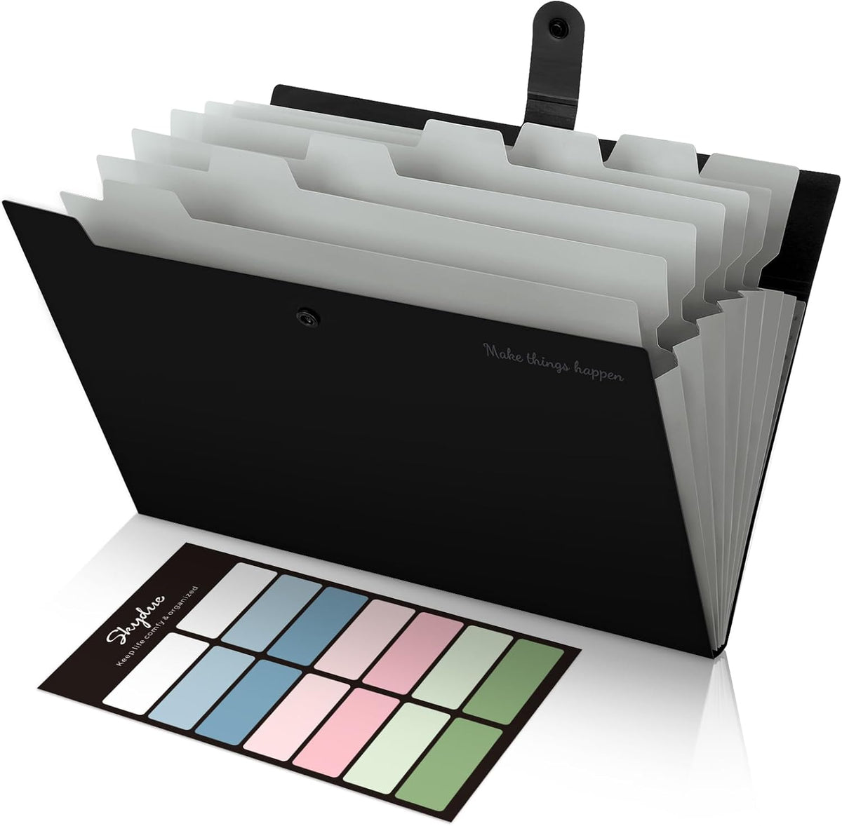 Expanding File Organizer with 8 Pockets, Accordion File Folders with Labels, Portable Document Paper Bill Receipt Organizer, Home College School Office Supplies, Letter Size, Blue
