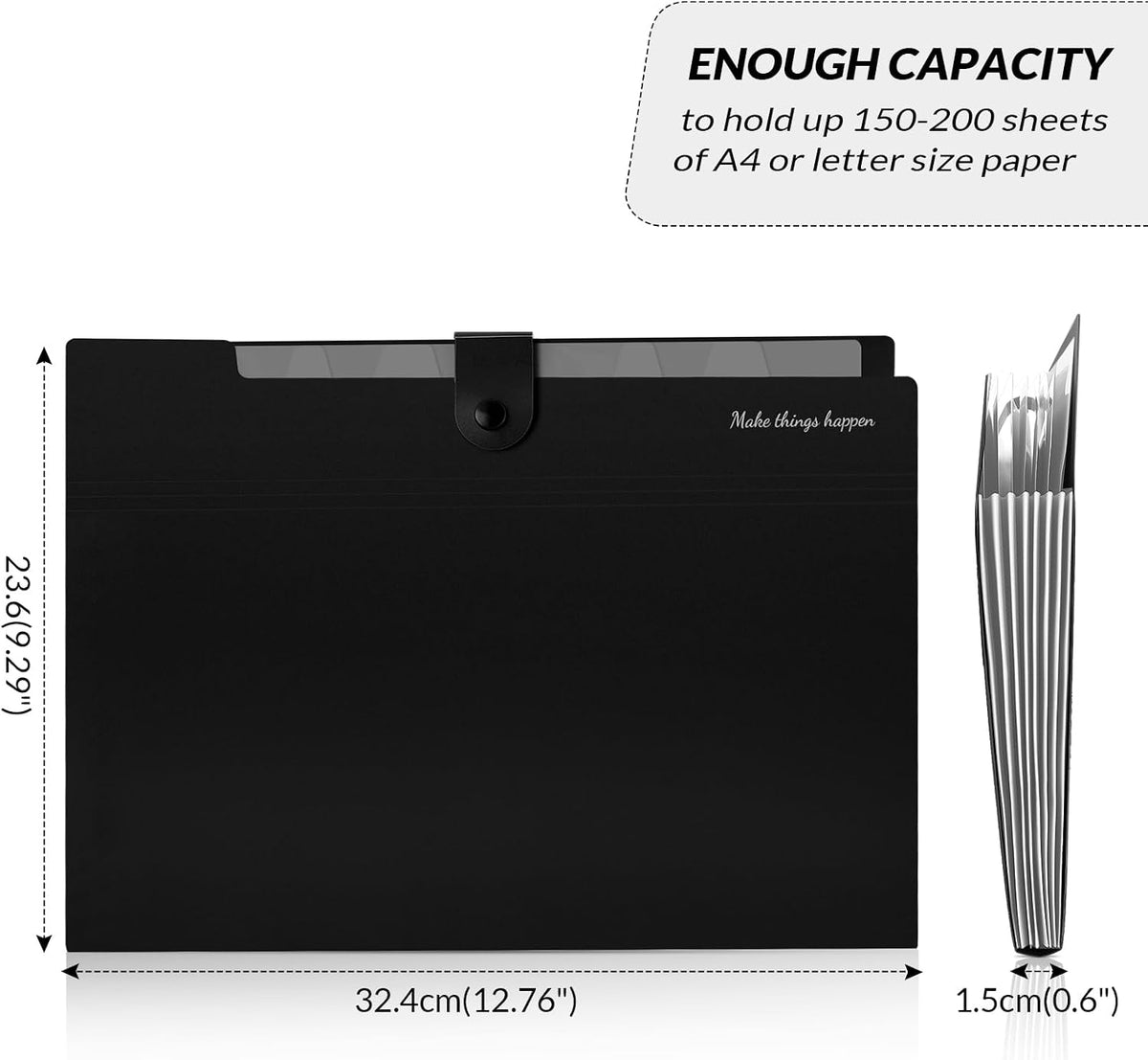 Expanding File Organizer with 8 Pockets, Accordion File Folders with Labels, Portable Document Paper Bill Receipt Organizer, Home College School Office Supplies, Letter Size, Blue