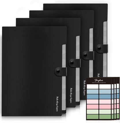 Expanding File Organizer with 8 Pockets, Accordion File Folders with Labels, Portable Document Paper Bill Receipt Organizer, Home College School Office Supplies, Letter Size, Blue