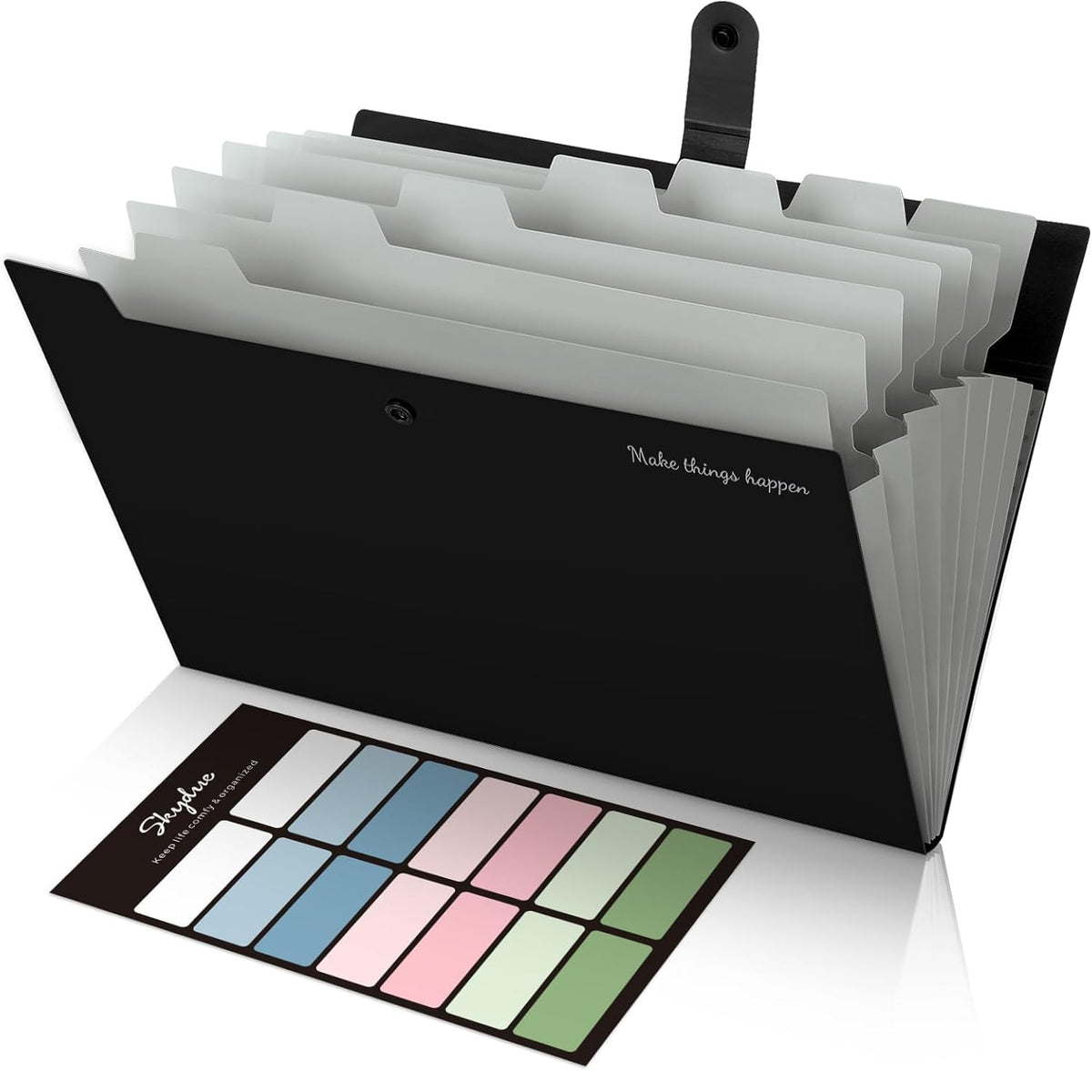 Expanding File Organizer with 8 Pockets, Accordion File Folders with Labels, Portable Document Paper Bill Receipt Organizer, Home College School Office Supplies, Letter Size, Blue