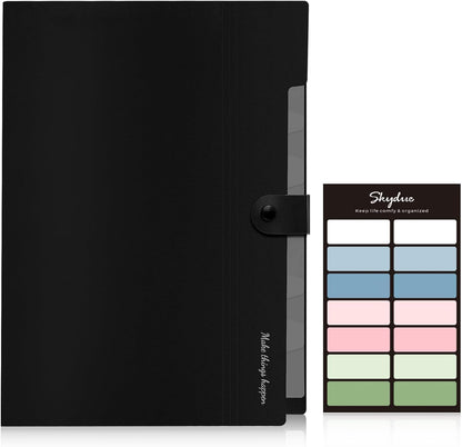 Expanding File Organizer with 8 Pockets, Accordion File Folders with Labels, Portable Document Paper Bill Receipt Organizer, Home College School Office Supplies, Letter Size, Blue