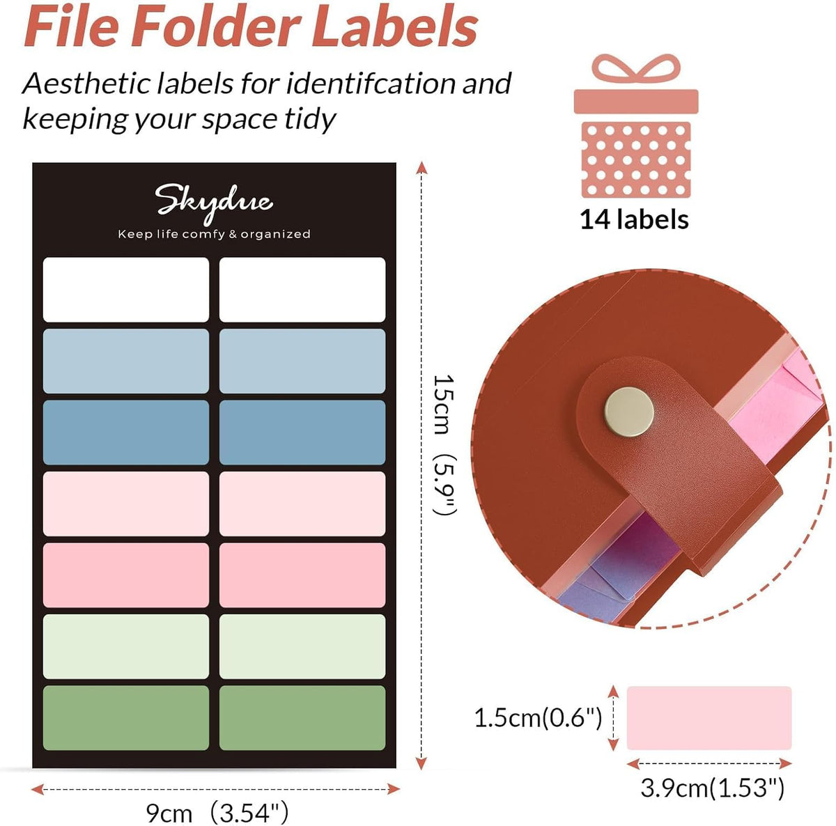 Expanding File Organizer with 8 Pockets, Accordion File Folders with Labels, Portable Document Paper Bill Receipt Organizer, Home College School Office Supplies, Letter Size, Blue