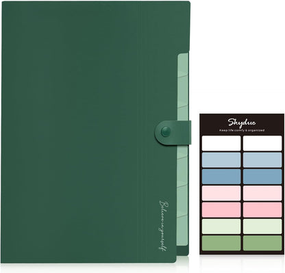 Expanding File Organizer with 8 Pockets, Accordion File Folders with Labels, Portable Document Paper Bill Receipt Organizer, Home College School Office Supplies, Letter Size, Blue