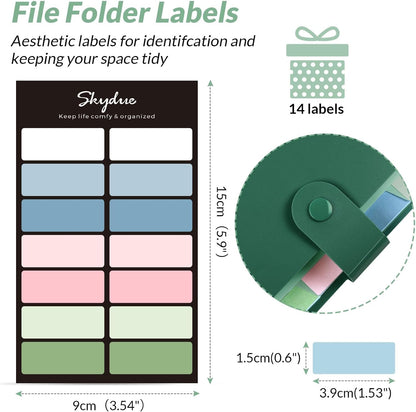 Expanding File Organizer with 8 Pockets, Accordion File Folders with Labels, Portable Document Paper Bill Receipt Organizer, Home College School Office Supplies, Letter Size, Blue