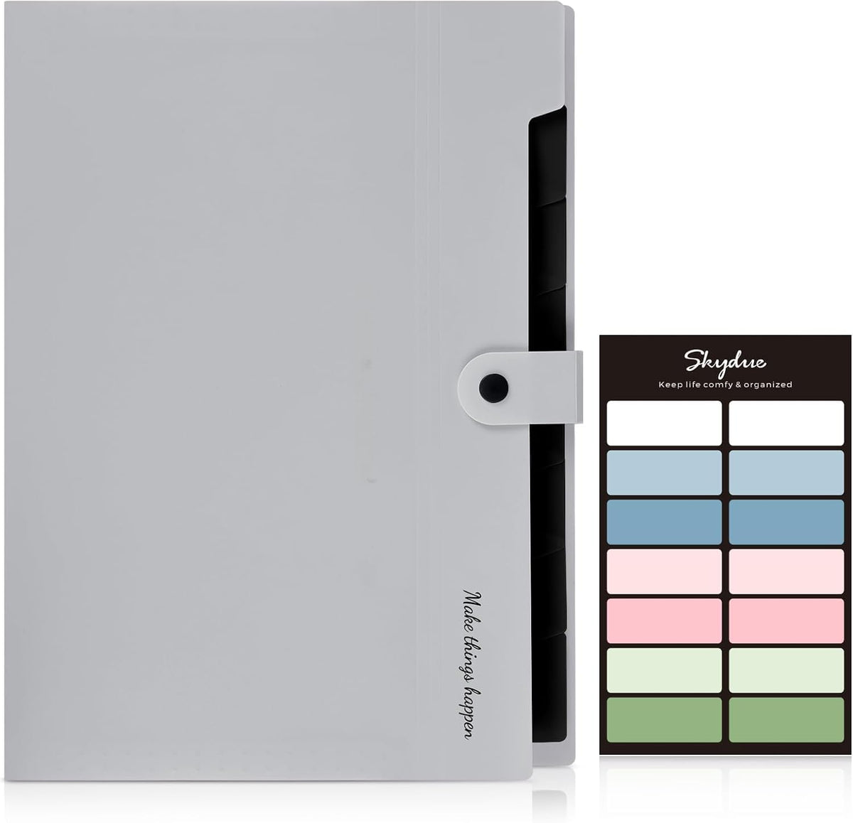 Expanding File Organizer with 8 Pockets, Accordion File Folders with Labels, Portable Document Paper Bill Receipt Organizer, Home College School Office Supplies, Letter Size, Blue