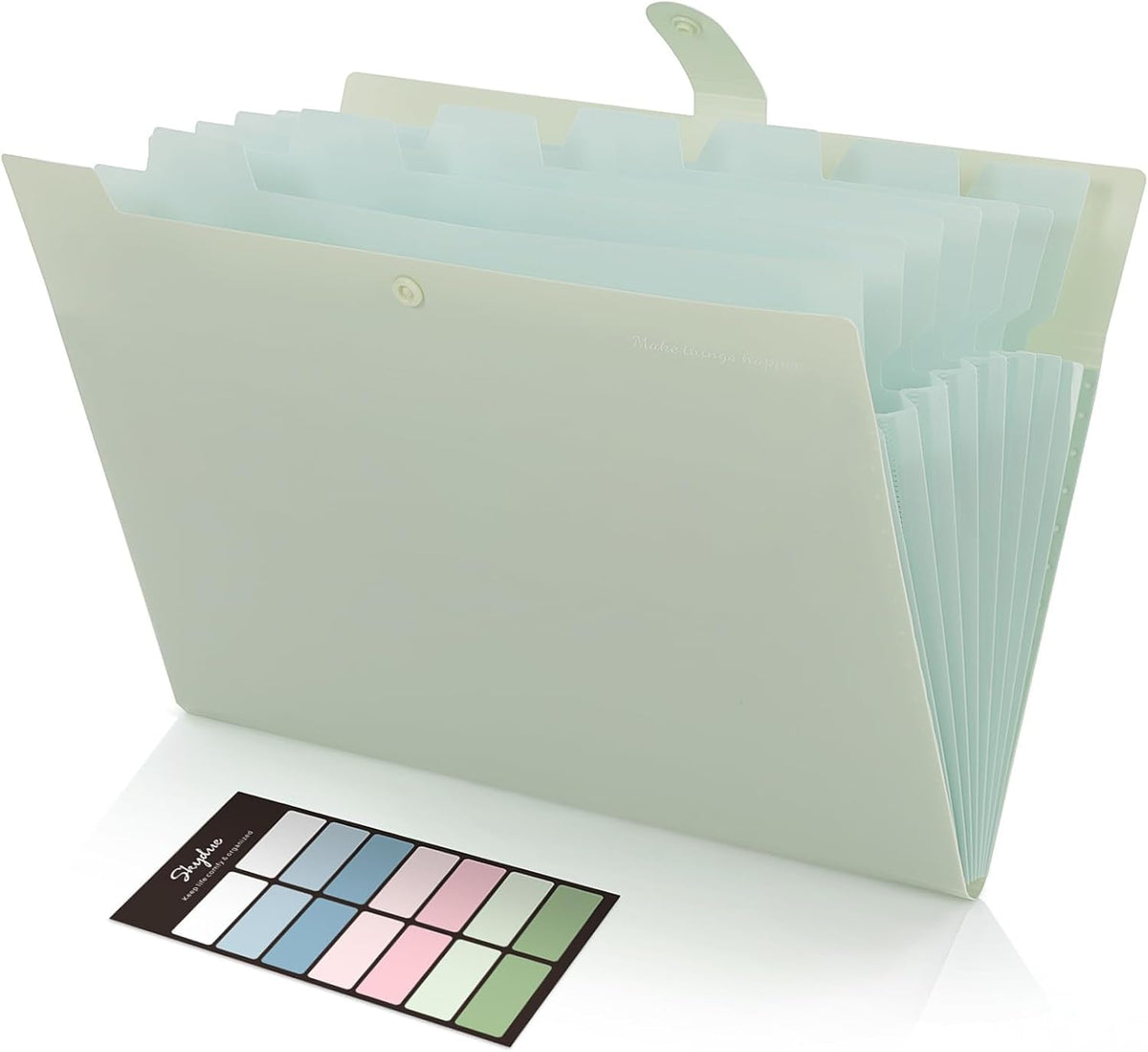Expanding File Organizer with 8 Pockets, Accordion File Folders with Labels, Portable Document Paper Bill Receipt Organizer, Home College School Office Supplies, Letter Size, Blue