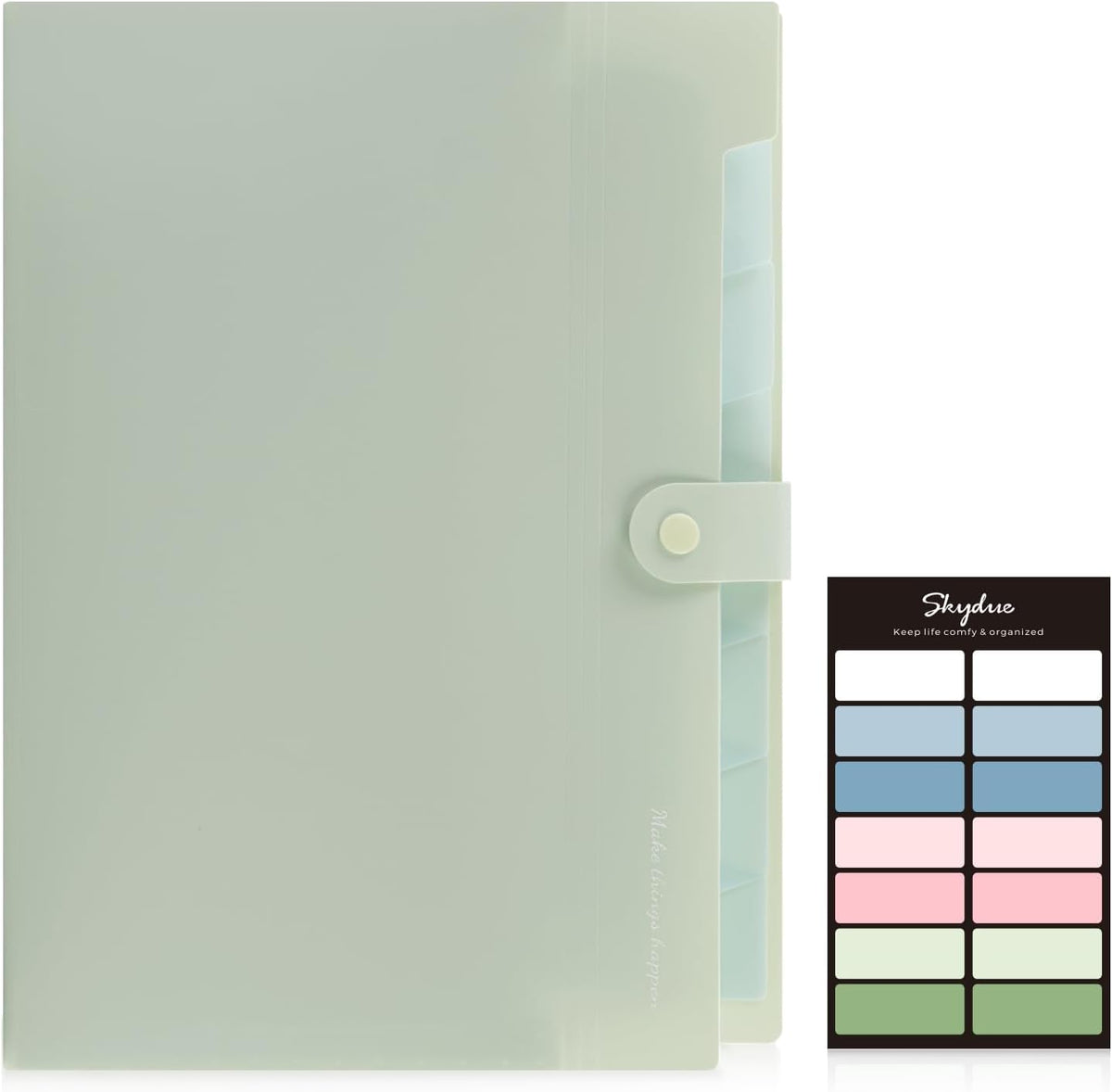 Expanding File Organizer with 8 Pockets, Accordion File Folders with Labels, Portable Document Paper Bill Receipt Organizer, Home College School Office Supplies, Letter Size, Blue