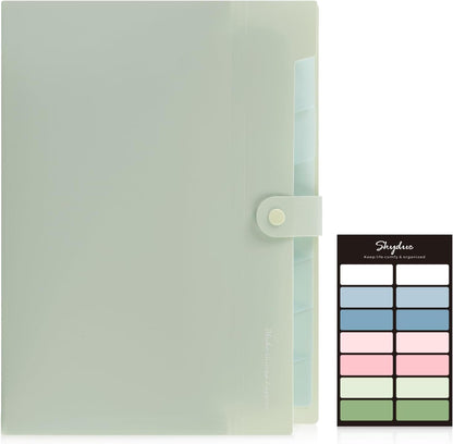 Expanding File Organizer with 8 Pockets, Accordion File Folders with Labels, Portable Document Paper Bill Receipt Organizer, Home College School Office Supplies, Letter Size, Blue