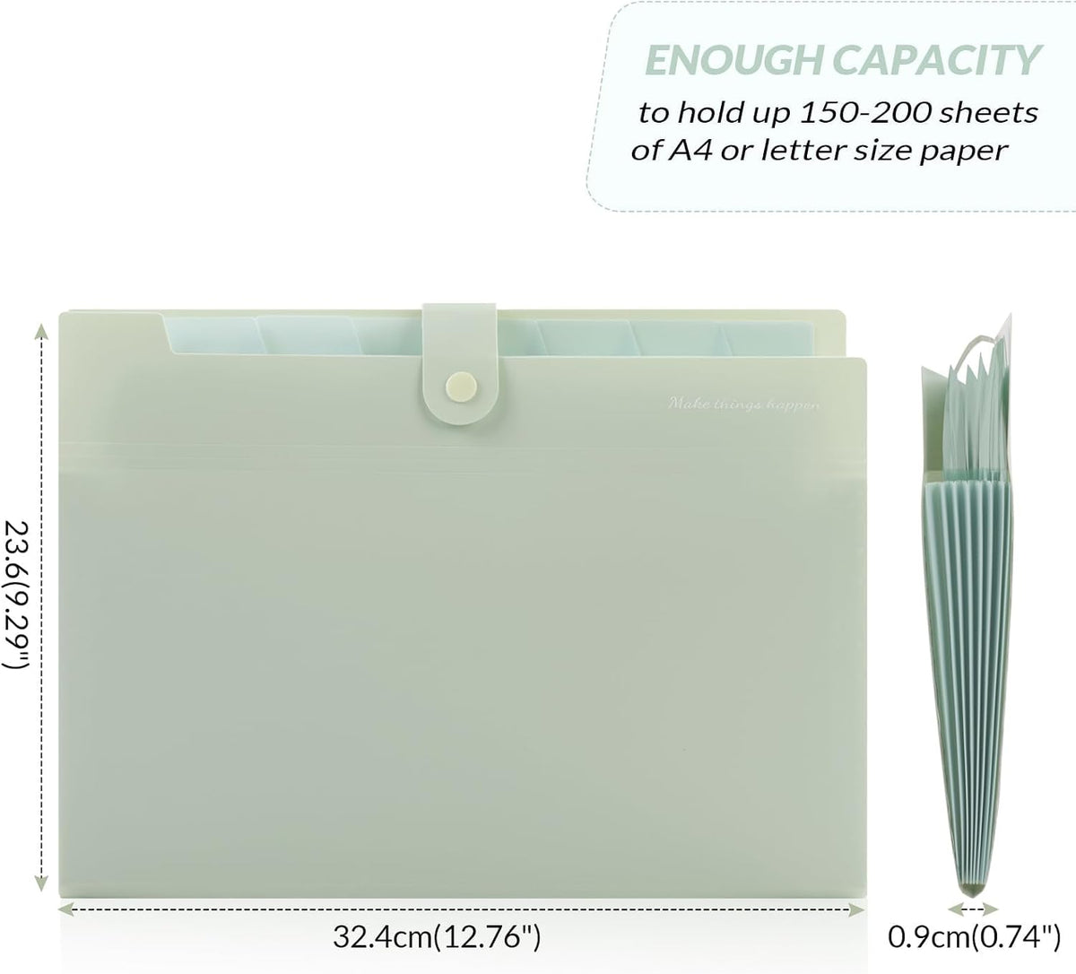 Expanding File Organizer with 8 Pockets, Accordion File Folders with Labels, Portable Document Paper Bill Receipt Organizer, Home College School Office Supplies, Letter Size, Blue