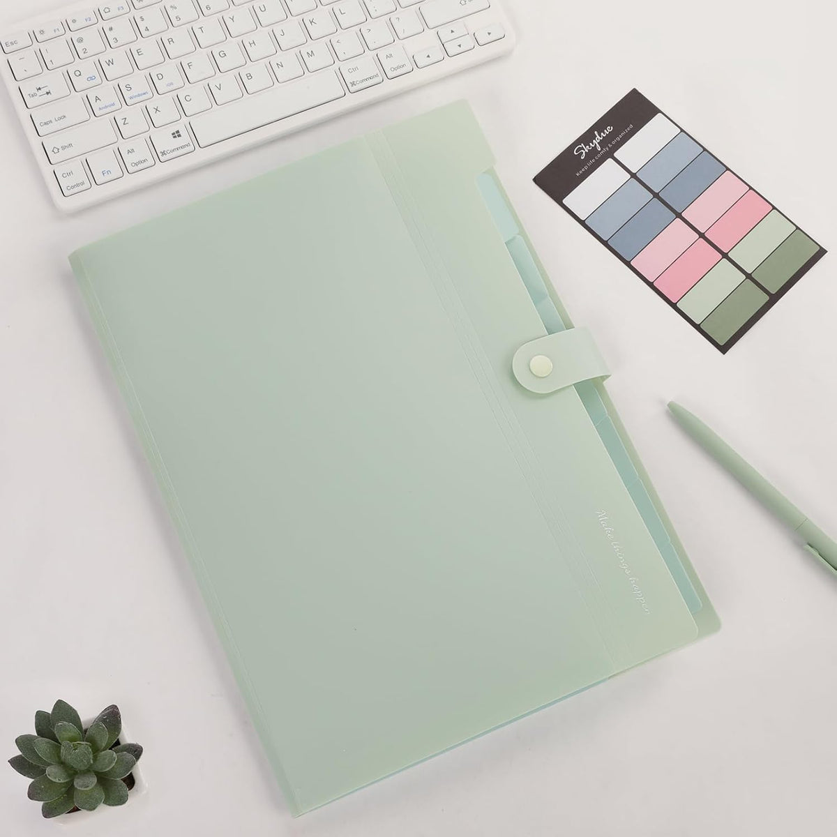 Expanding File Organizer with 8 Pockets, Accordion File Folders with Labels, Portable Document Paper Bill Receipt Organizer, Home College School Office Supplies, Letter Size, Blue