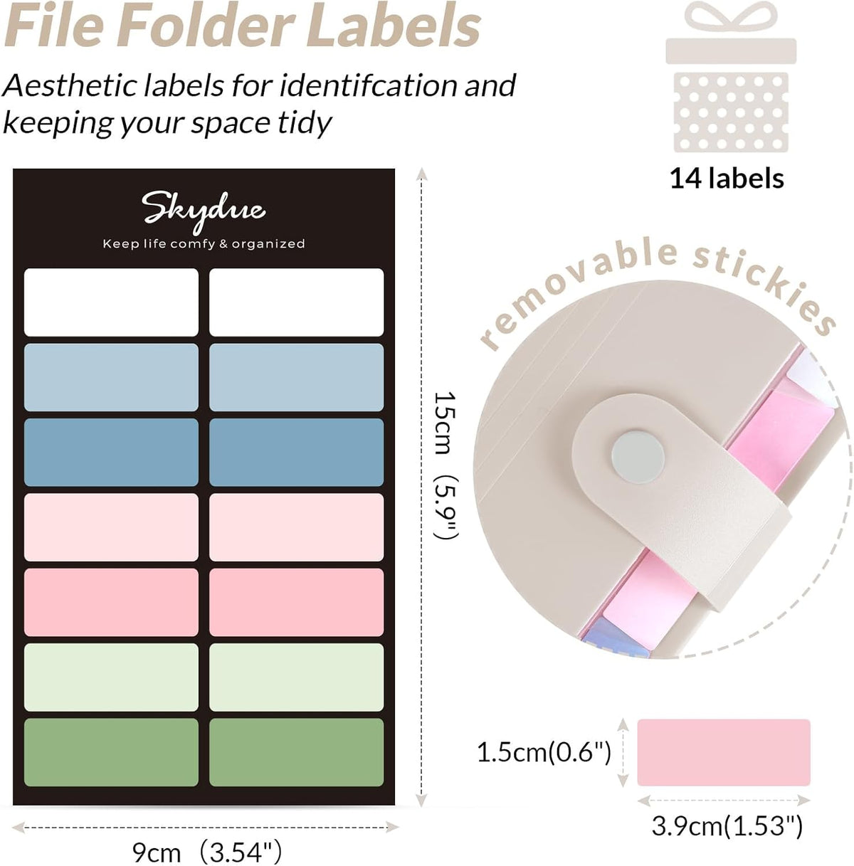 Expanding File Organizer with 8 Pockets, Accordion File Folders with Labels, Portable Document Paper Bill Receipt Organizer, Home College School Office Supplies, Letter Size, Blue