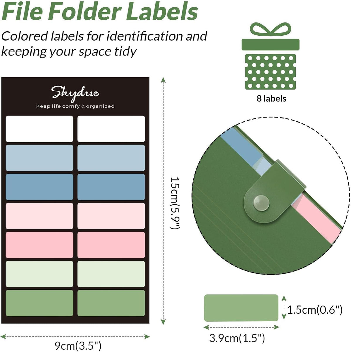 Expanding File Organizer with 8 Pockets, Accordion File Folders with Labels, Portable Document Paper Bill Receipt Organizer, Home College School Office Supplies, Letter Size, Blue