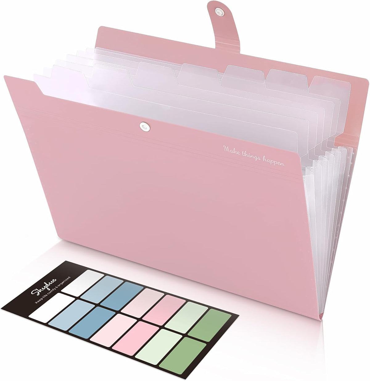 Expanding File Organizer with 8 Pockets, Accordion File Folders with Labels, Portable Document Paper Bill Receipt Organizer, Home College School Office Supplies, Letter Size, Blue