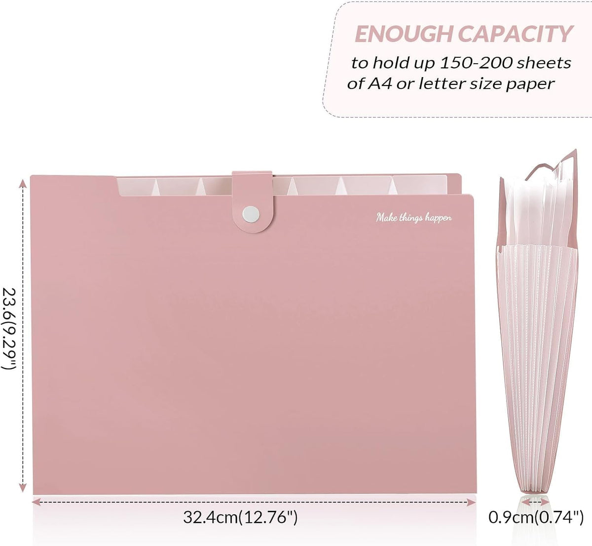 Expanding File Organizer with 8 Pockets, Accordion File Folders with Labels, Portable Document Paper Bill Receipt Organizer, Home College School Office Supplies, Letter Size, Blue