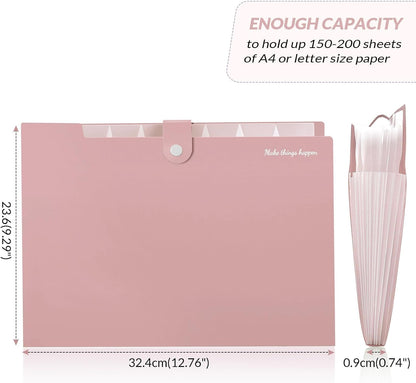 Expanding File Organizer with 8 Pockets, Accordion File Folders with Labels, Portable Document Paper Bill Receipt Organizer, Home College School Office Supplies, Letter Size, Blue