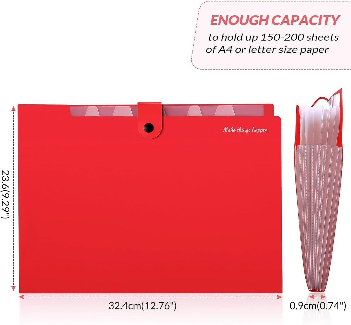 Expanding File Organizer with 8 Pockets, Accordion File Folders with Labels, Portable Document Paper Bill Receipt Organizer, Home College School Office Supplies, Letter Size, Blue