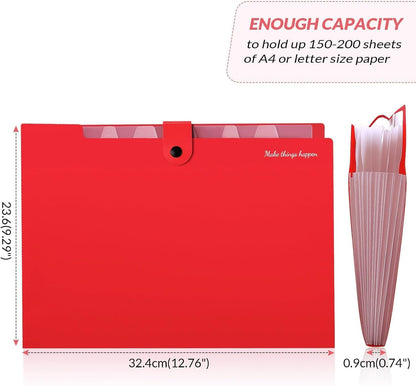 Expanding File Organizer with 8 Pockets, Accordion File Folders with Labels, Portable Document Paper Bill Receipt Organizer, Home College School Office Supplies, Letter Size, Blue