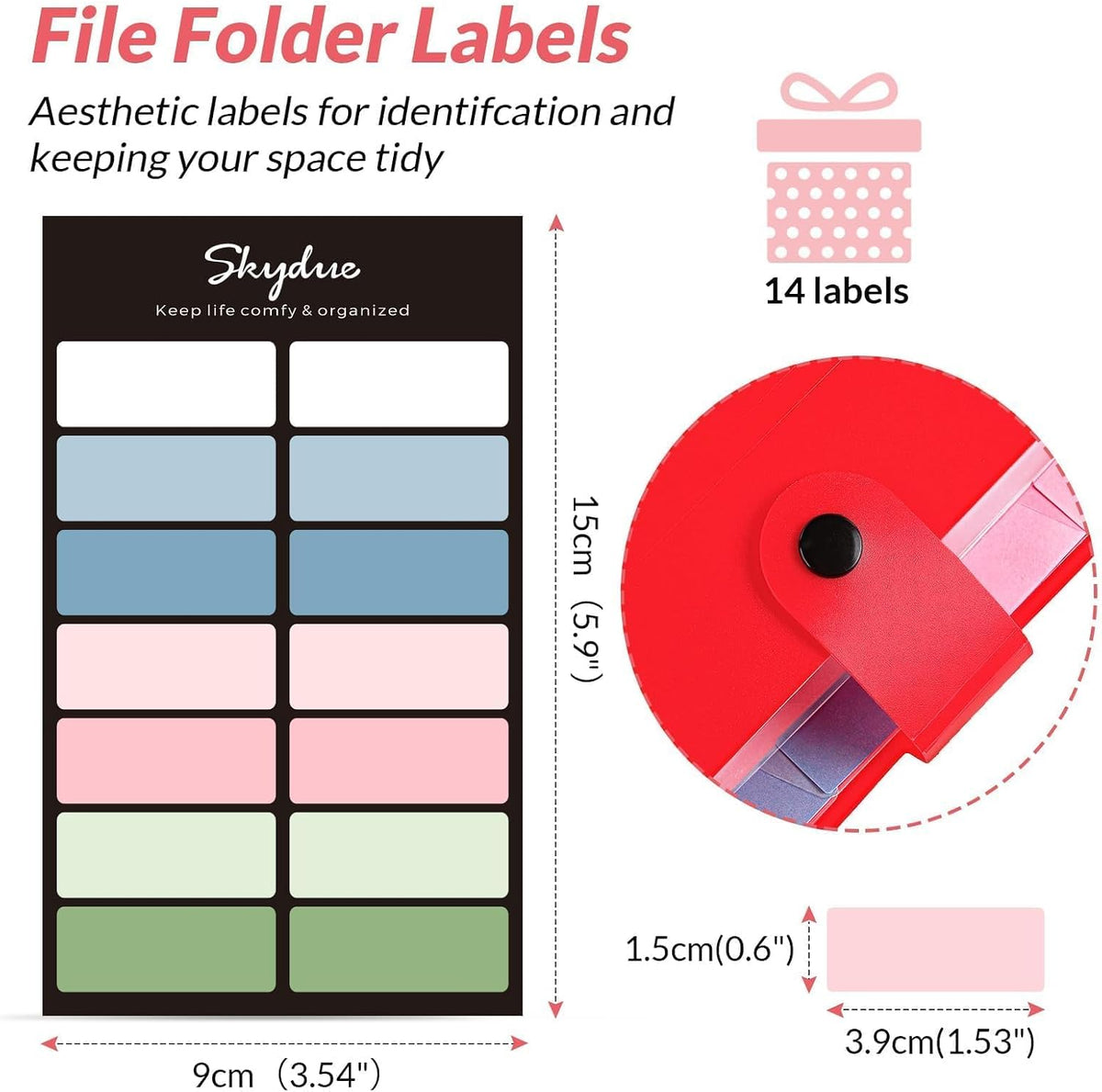 Expanding File Organizer with 8 Pockets, Accordion File Folders with Labels, Portable Document Paper Bill Receipt Organizer, Home College School Office Supplies, Letter Size, Blue