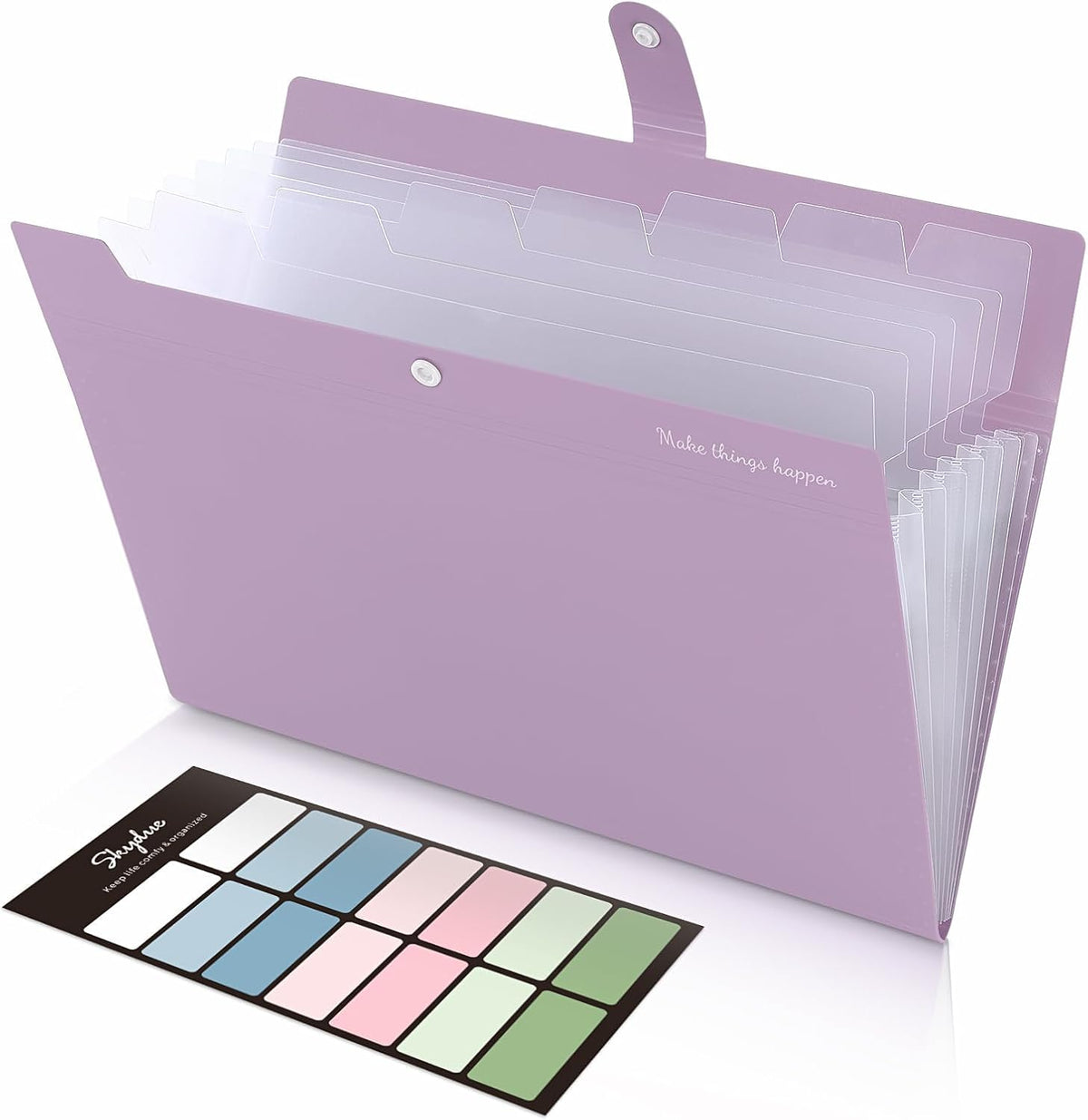 Expanding File Organizer with 8 Pockets, Accordion File Folders with Labels, Portable Document Paper Bill Receipt Organizer, Home College School Office Supplies, Letter Size, Blue