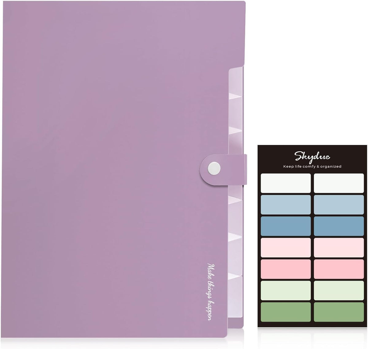 Expanding File Organizer with 8 Pockets, Accordion File Folders with Labels, Portable Document Paper Bill Receipt Organizer, Home College School Office Supplies, Letter Size, Blue
