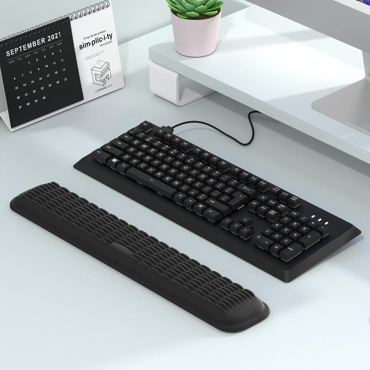 Keyboard Wrist Rest, Soft Memory Foam Wrist Support, Keyboard Hand Rest Pad for Wrist Pain Relief, Keyboard Wrist Guard for Long Hours of Work, Gaming, Studying（Classic Black）