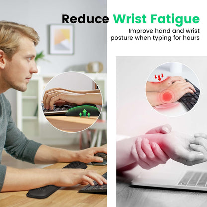 Keyboard Wrist Rest, Soft Memory Foam Wrist Support, Keyboard Hand Rest Pad for Wrist Pain Relief, Keyboard Wrist Guard for Long Hours of Work, Gaming, Studying（Classic Black）