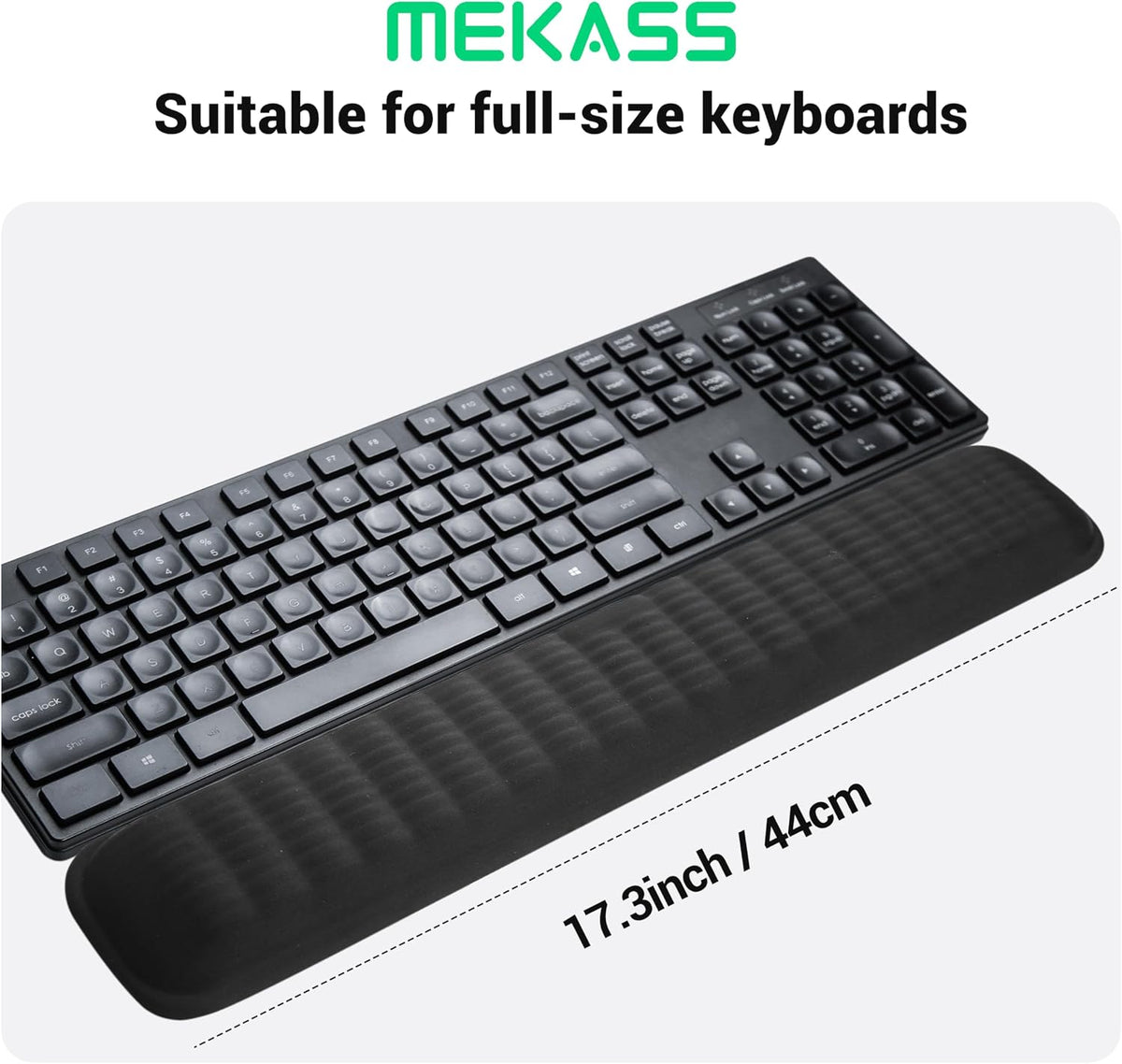 Keyboard Wrist Rest, Soft Memory Foam Wrist Support, Keyboard Hand Rest Pad for Wrist Pain Relief, Keyboard Wrist Guard for Long Hours of Work, Gaming, Studying（Classic Black）