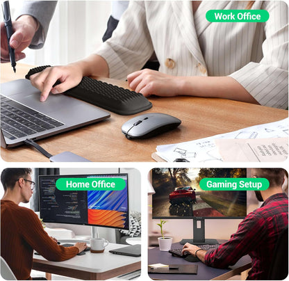 Keyboard Wrist Rest, Soft Memory Foam Wrist Support, Keyboard Hand Rest Pad for Wrist Pain Relief, Keyboard Wrist Guard for Long Hours of Work, Gaming, Studying（Classic Black）