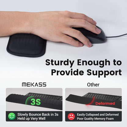 Keyboard Wrist Rest, Soft Memory Foam Wrist Support, Keyboard Hand Rest Pad for Wrist Pain Relief, Keyboard Wrist Guard for Long Hours of Work, Gaming, Studying（Classic Black）