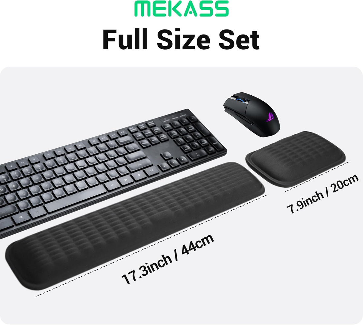 Keyboard Wrist Rest, Soft Memory Foam Wrist Support, Keyboard Hand Rest Pad for Wrist Pain Relief, Keyboard Wrist Guard for Long Hours of Work, Gaming, Studying（Classic Black）